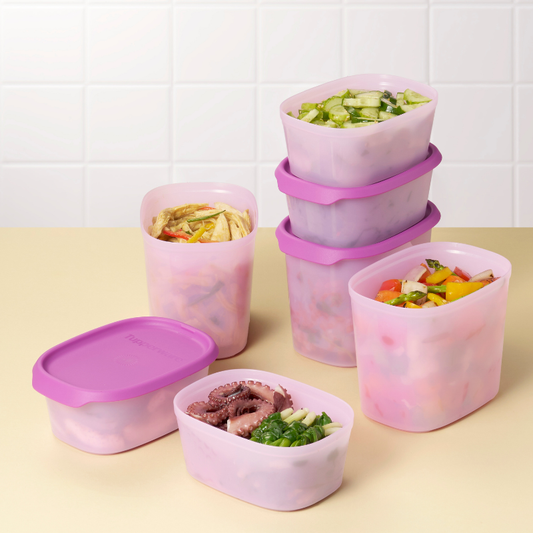 원터치 프레시 타원 540mL (4P) & 1.1L (2P) - 보라