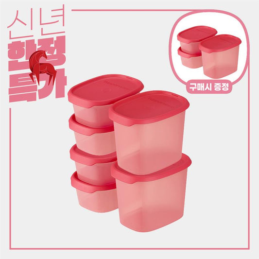 원터치 프레시 타원 6P 세트 레드 (+ 같은 상품 3P 추가 증정)