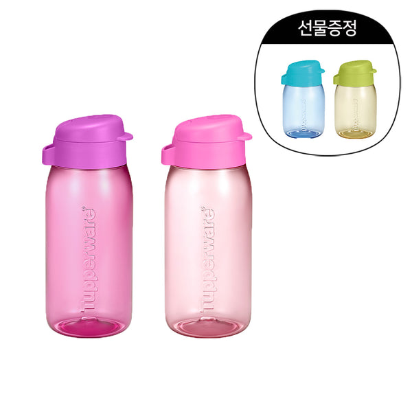 [350ML 추가 증정] 크리스탈 에코 물통 550ML 연보라 & 핑크